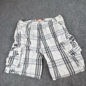 Lee Dungarees Shorts Mens 38 Plaid Cargo Pockets‎ Y2K Streetwear Preppy Grunge